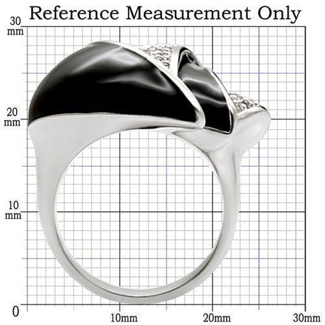 Rhodium Brass Ring with AAA Grade CZ  in Clear