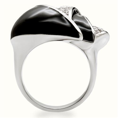 Rhodium Brass Ring with AAA Grade CZ  in Clear