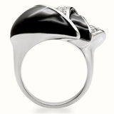 Rhodium Brass Ring with AAA Grade CZ  in Clear