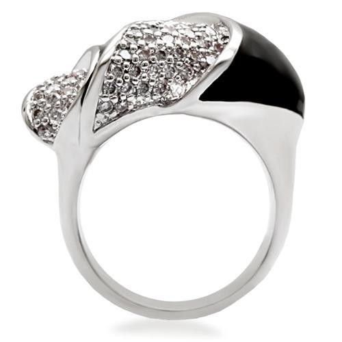 Rhodium Brass Ring with AAA Grade CZ  in Clear