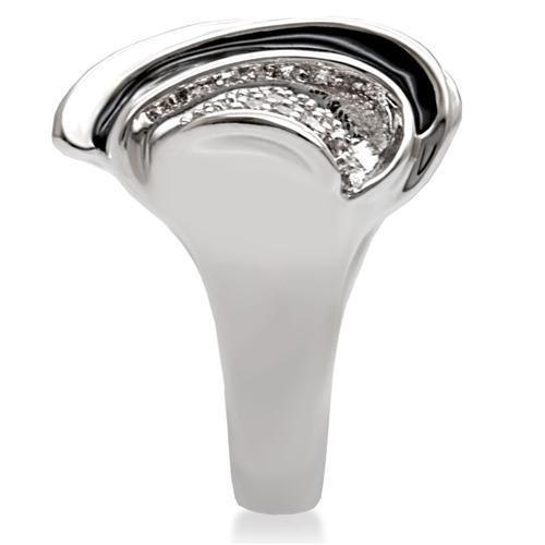 Rhodium Brass Ring with AAA Grade CZ  in Clear