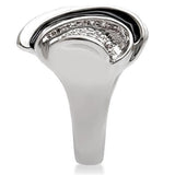 Rhodium Brass Ring with AAA Grade CZ  in Clear