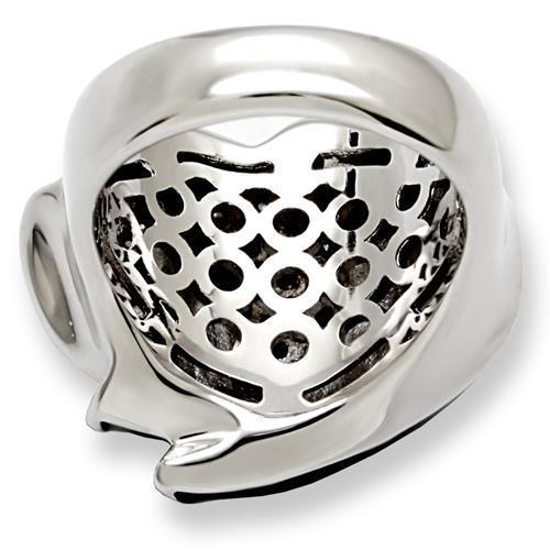 Rhodium Brass Ring with AAA Grade CZ  in Clear