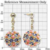 Gold Brass Earrings with Semi-Precious Coral in Rose