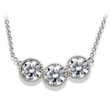 Rhodium Brass Chain Pendant with AAA Grade CZ  in Clear