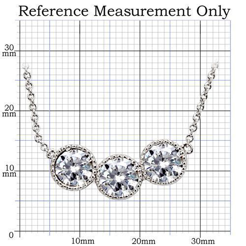 Rhodium Brass Chain Pendant with AAA Grade CZ  in Clear