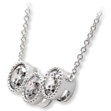 Rhodium Brass Chain Pendant with AAA Grade CZ  in Clear