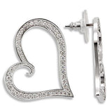 Rhodium Brass Earrings with AAA Grade CZ  in Clear