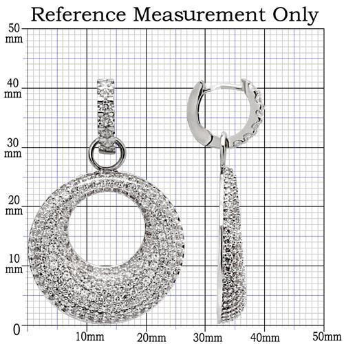 Rhodium Brass Earrings with AAA Grade CZ  in Clear