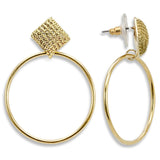 Gold Brass Earrings with AAA Grade CZ  in Clear