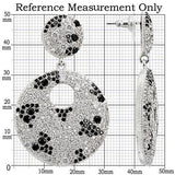 Imitation Rhodium Brass Earrings with AAA Grade CZ  in Black Diamond