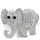 Imitation Rhodium Brass Brooches with AAA Grade CZ  in Black Diamond