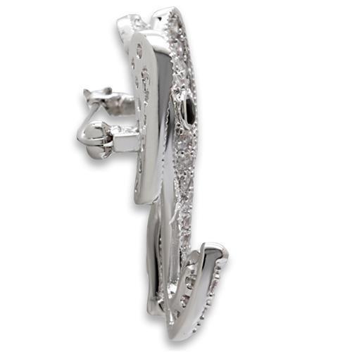Imitation Rhodium Brass Brooches with AAA Grade CZ  in Black Diamond