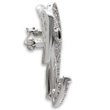 Imitation Rhodium Brass Brooches with AAA Grade CZ  in Black Diamond
