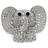Imitation Rhodium Brass Brooches with AAA Grade CZ  in Black Diamond
