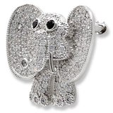 Imitation Rhodium Brass Brooches with AAA Grade CZ  in Black Diamond