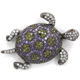 Ruthenium Brass Brooches with AAA Grade CZ  in Multi Color