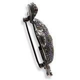 Ruthenium Brass Brooches with AAA Grade CZ  in Multi Color