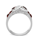 High polished (no plating) Stainless Steel Ring with Top Grade Crystal in Siam