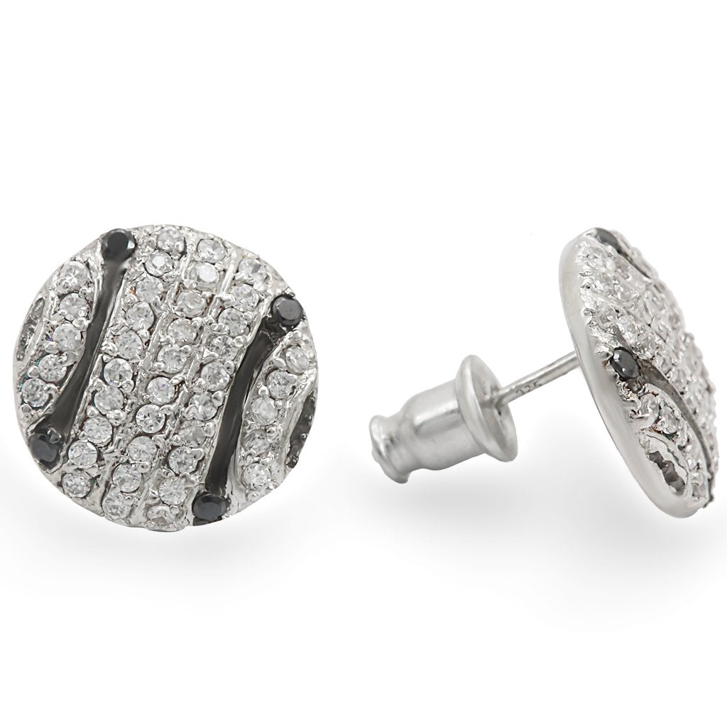 Special Color 925 Sterling Silver Earrings with AAA Grade CZ  in Jet