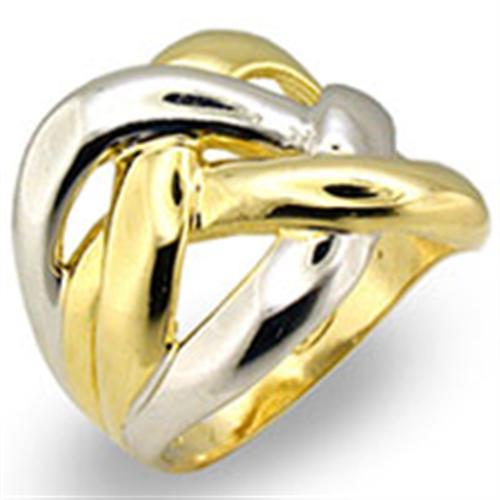 Reverse Two-Tone 925 Sterling Silver Ring with No Stone