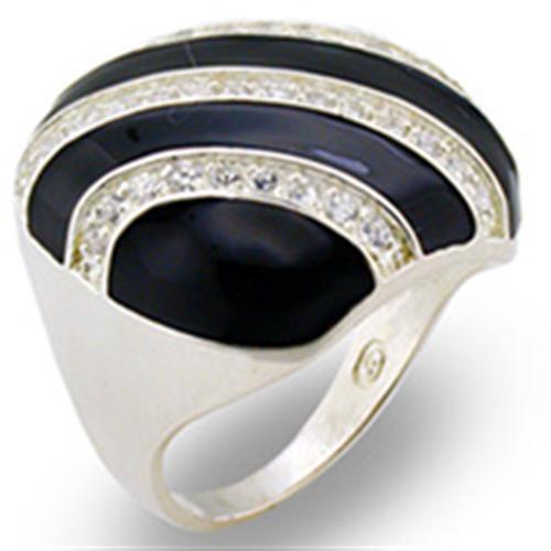 High-Polished 925 Sterling Silver Ring with AAA Grade CZ  in Clear