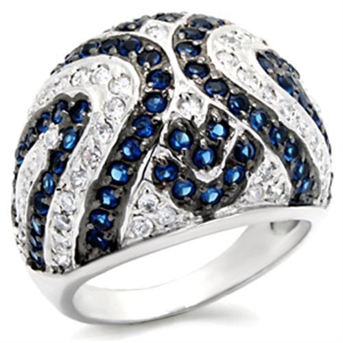 Rhodium + Ruthenium 925 Sterling Silver Ring with Synthetic Spinel in Montana