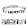 32024 - Rhodium Brass Bracelet with AAA Grade CZ  in Clear