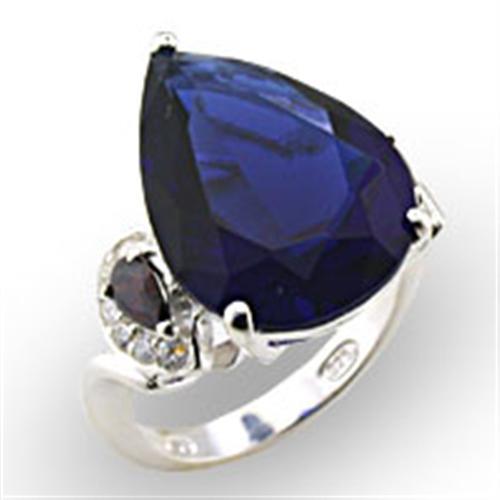 High-Polished 925 Sterling Silver Ring with Synthetic Spinel in Montana