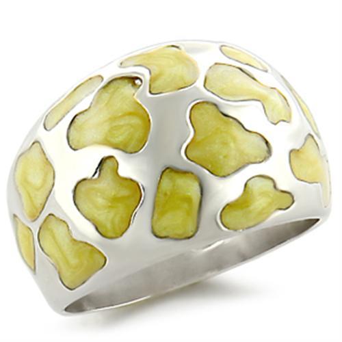 High-Polished 925 Sterling Silver Ring with Epoxy  in Peridot