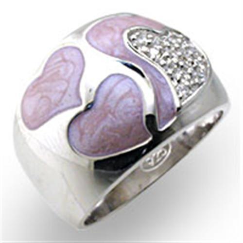 Polished 925 Sterling Silver Ring with AAA Grade CZ in Clear