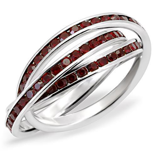 High-Polished 925 Sterling Silver Ring with Top Grade Crystal  in Siam