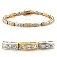36712 - Gold+Rhodium Brass Bracelet with AAA Grade CZ  in Clear