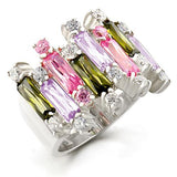 925 Sterling Silver, AAA CZ , Multi Color - 37611