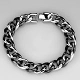 High polished (no plating) Stainless Steel Bracelet with Ceramic  in Jet