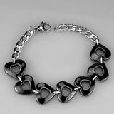 High polished (no plating) Stainless Steel Bracelet with Ceramic  in Jet