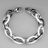 High polished (no plating) Stainless Steel Bracelet with Ceramic  in White