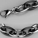 High polished (no plating) Stainless Steel Bracelet with Ceramic  in Jet