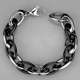 High polished (no plating) Stainless Steel Bracelet with Ceramic  in Jet
