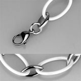 High polished (no plating) Stainless Steel Bracelet with Ceramic  in White