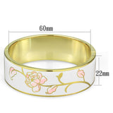 Gold White Metal Bangle with Epoxy  in White