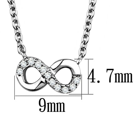 Rhodium Brass Chain Pendant with AAA Grade CZ  in Clear