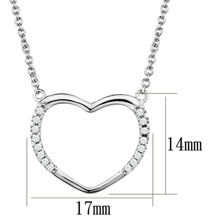 Rhodium Brass Chain Pendant with AAA Grade CZ  in Clear