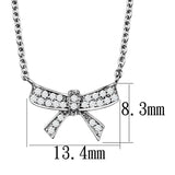 Rhodium Brass Chain Pendant with AAA Grade CZ  in Clear