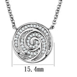 Rhodium Brass Chain Pendant with AAA Grade CZ  in Clear
