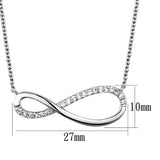 Rhodium Brass Chain Pendant with AAA Grade CZ  in Clear