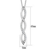 Rhodium Brass Chain Pendant with AAA Grade CZ  in Clear