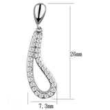 Rhodium Brass Earrings with AAA Grade CZ  in Clear
