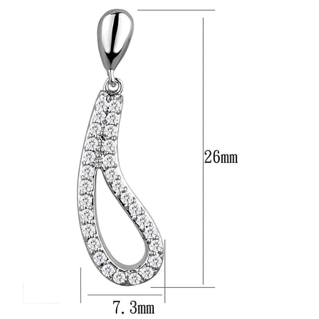 Rhodium Brass Earrings with AAA Grade CZ  in Clear