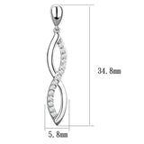 Rhodium Brass Earrings with AAA Grade CZ  in Clear